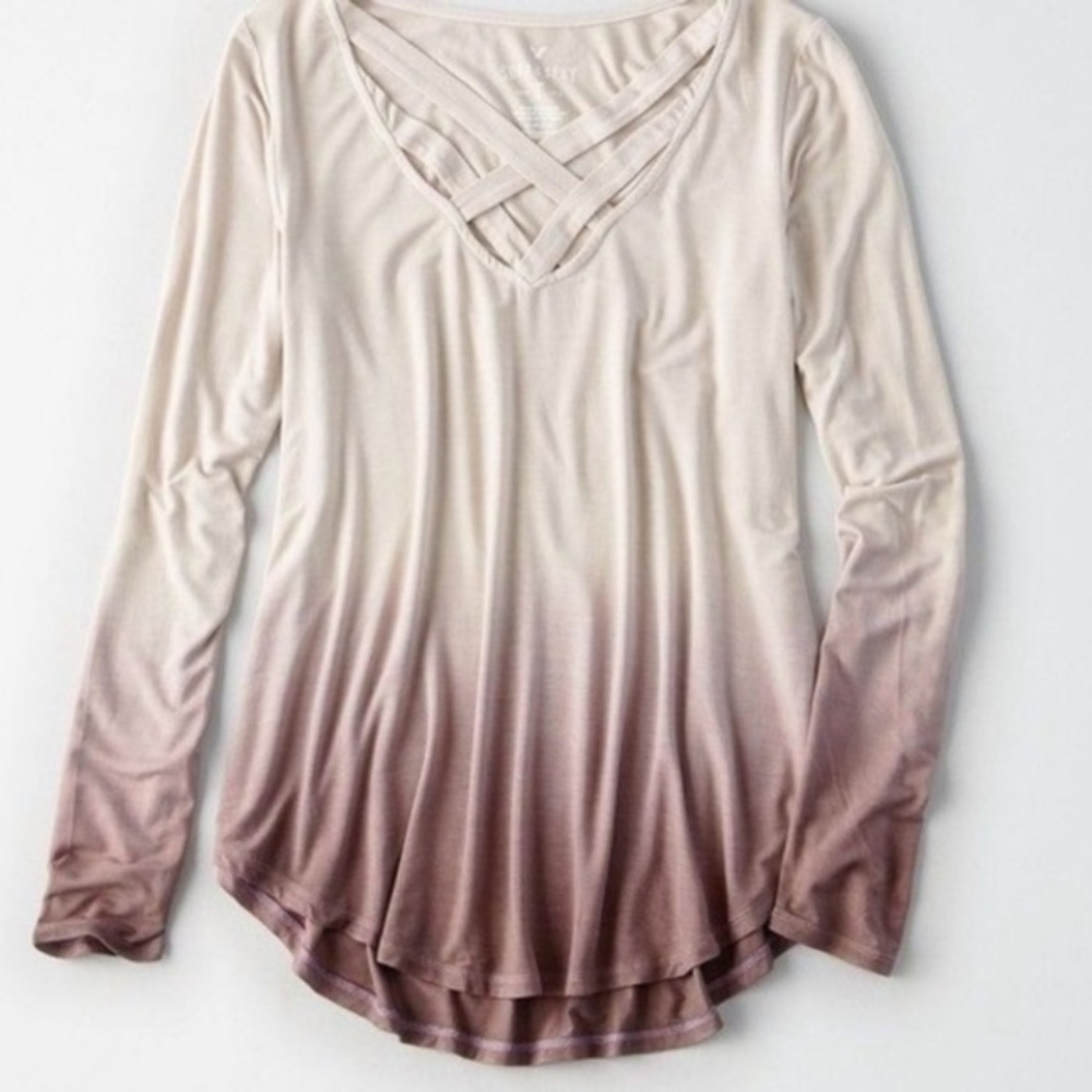 American eagle soft and sexy brown ombré top